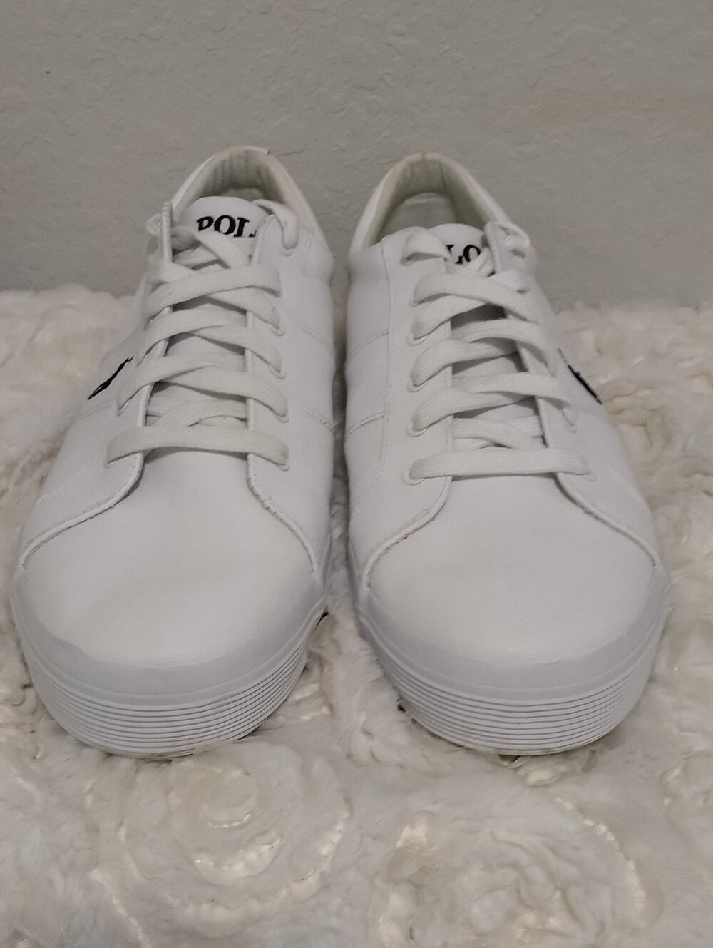 Polo Ralph Lauren White Sneaker with Navy & Gold Logo - Picture 11 of 11